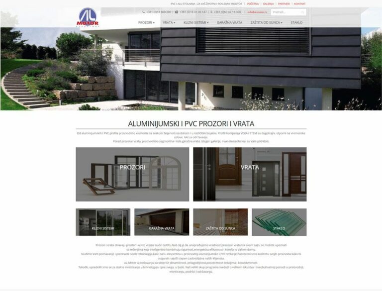 izrada sajta za alu i pvc stolariju