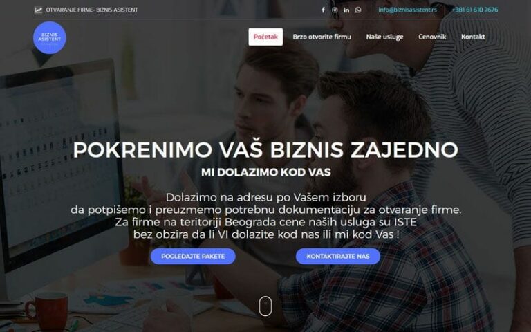 izrada sajta za otvaranje firme
