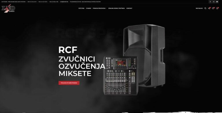 izrada sajta za prodaju zvucnika i opreme